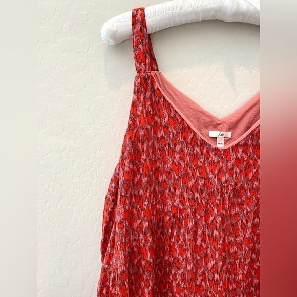 JOIE | Red Pink Abstract Print Cotton Sleeveless Midi Dress | Size Medium - Picture 3 of 8